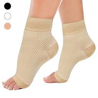 Plantar Fasciitis Socks Foot Sleeves - WOMIR Foot Compression Sleeve with Arch Ankle Support for Men and Women Relieve Aching Feet,Heel & Flat Foot Pain (Nude, M)