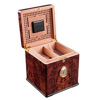 Humidors 100 Cigar Large Capacity Moisturizing Cabinet Double Cigar Storage Box Cedarwood Equipped with Humidifier and Hygrometer (Color : Brown, Size : 28.82626cm)