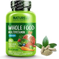 NATURELO Whole Food Multivitamin for Men - Natural Vitamins, Minerals, Antioxidants, Organic Extracts - Vegetarian - Best for Energy, Brain, Heart, Eye Health - 240 Vegan Capsules