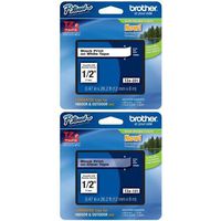 Brother P-touch ~1/2" (0.47") Black on White Standard Laminated Tape - 26.2 ft. (8m) and Brother P-touch ~1/2" (0.47") Black on Clear Standard Laminated Tape - 26.2 ft. (8m) Bundle