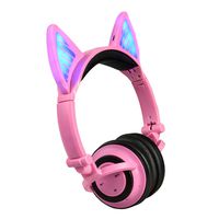 bangcool Kids' Headphone Wireless Cute Cat Ear Foldable Headphone Gaming Headset with LED Light