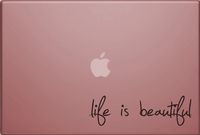 Silhouette Decals Life Is Beautiful Macbook Laptop Wall Mirror Sticker Decal 7"