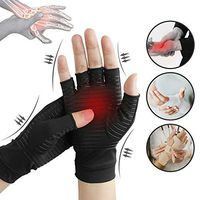 yHRgETLD Fingerless Compression Gloves, Copper Fiber Rapid Arthritis Recovery Gloves, Pain Relief, Enhanced Performance Support for Women/Men Black M