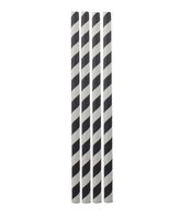 Youmewell Biodegradable Paper Straws Disposable Paper Drinking Straws Black Striped for DIY 100 Count