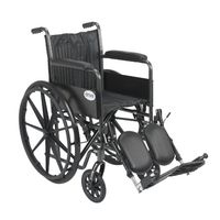 Drive Medical Silver Sport 2 Wheelchair with Various Arms Styles and Front Rigging Options, Black, 16 Inch
