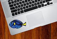 Tropical Fish - Blue Tang - Palette Surgeonfish - Stained Glass Style - Opaque Vinyl MacBook Laptop Decal - Copyright Yadda-Yadda Design Co. (Size Choices) (SM 3.5"w x 2"h)