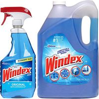 Windex Original (With Ammonia D) Glass & Multi Surface Cleaner, 32 Oz Spray Bottle + 172 Oz Refill Bottle(1.34gal) Combo set Pack