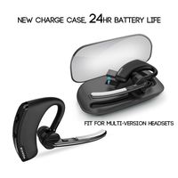 2018 Foxica Upgraded 24hr Charge Case Bluetooth Headset, Light Weight, Voice Assistant, Fit for Both Ears - iPhone/Ipad/Android Phones/laptops