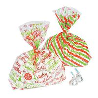 Fun Express - Christmas Plastic Treat Bags for Christmas - Party Supplies - Bags - Cellophane Bags - Christmas - 24 Pieces