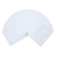 Golden State Art, Pack of 25, Acid-Free White Pre-Cut 8x10 Picture Mat for 5x7 Photo with White Core Bevel Cut Frame Mattes