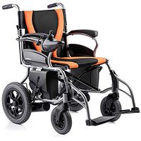 YOLANDEK Lightweight Dual Function Foldable Power Wheelchair (Polymer Li-ion Battery) with Magnesium Alloy Rim. Drive with Power or use as Manual Wheelchair. (Electric Motorised Wheelchair)