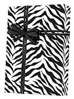 Black and White Zebra Elegant Specialty Gift Wrap with 20 Gift Tags