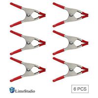 LimoStudio, AGG2271, 6" Heavy Duty Metal Spring Clamp, Firm Hold and Grip, Rubber Pad Coated Tip and Grip, Multi Functional Purpose and Use, Constant Strong Hold, [6 Pack]