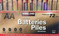 Kirkland AA Alkaline Batteries 1.5-V - 72 Count