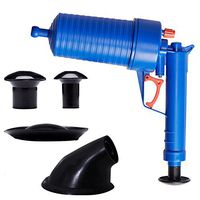 WE&ZHE High Pressure Air Drain Blaster Cleaner ABS Plastic Dredge Toilets Clogged Pipes & Drains 4 Adapters