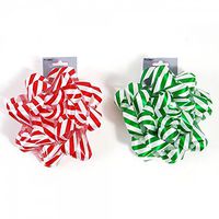 FLOMO Christmas Stripe Bows (2 Pack) Mini Ribbon Bows, Ribbon for Hair Bows, Ribbons and Bows, curlies, self Adhesive Ribbon,