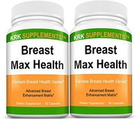 2 Bottles Breast Max Health Natural Breast Enlargement Enlarger 180 Total Capsules KRK Supplements