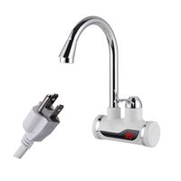 A.B Crew 110V 3sec Instant Tankless Electric Hot Water Heater Faucet Kitchen Fast Heating Tap Water Faucet with LED Digital Display(Big Lateral Inflow)