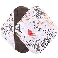 Sanitary Pad, Reusable Charcoal Bamboo Cloth Menstrual Pads Washable Sanitary Towel Panty(XWSD14)