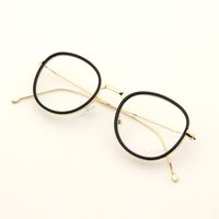 Cyxus Computer Vintage Retro Blue Light Filter Glasses Round Anti Eyestrain Redness Metal Frame for Unisex (8801T01,Gloss Black)