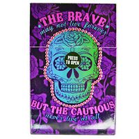 Rhinestone Bling Encrusted Hard Box for Full Pack of Cigarettes, Cigarette Case - The Brave Skull