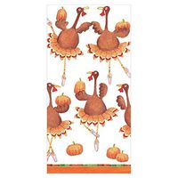 Caspari Turkey Troupe Facial Tissue Hankies in White - Pack of 10