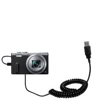 Gomadic USB Charging Data Coiled Cable Designed for The Panasonic Lumix DMC-ZS40 Will Charge and Data sync with one Unique TipExchange Enabled Cable
