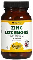 COUNTRY LIFE VITAMINS ZINC LOZENGES,CHERRY, 60 TAB