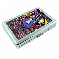 Bad Trip Cartoon Em1 Hip Silver Cigarette Case Id Holder Metal Wallet 4" X 2.75" RFID Protection