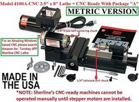 Sherline 4100A-CNC 3.5" X 8" CNC Lathe (Metric) +"A" Package (Intended for Computerized CNC)