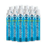 Oxygen Plus 99.5% Pure Recreational Oxygen Cans Filled in FDA-Registered Facility - Restore Oxygen Levels w/Oxygen Supplement, 3.42 LTR Portable Oxygen Canisters for Natural Energy (12-Pack)