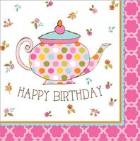 Tea Time Luncheon Napkin Happy Birthday (16) Party Supplies