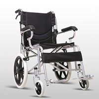 LAZ Folding Lightweight Wheelchair, Portable Transit Travel Comfort Wheel Chair with Brake, Footrest, Armrest