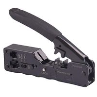 Yankok [CAT6a CAT7 Crimper] for Shielded Connectors Compatible with CAT5e CAT6 RJ11 RJ12 RJ45 STP/UTP Ethernet Cable Modular Crimping Tool YK006CR01 Black