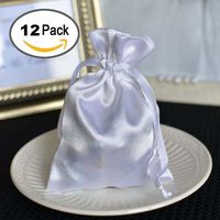 White Satin Favor Bags 4x6 Gift Bags 12 Pack