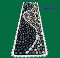 WE&ZHE Natural Pebbles Lacquered Stone Foot Massage Massage Massage Walkway Massage Go Carpet Stone Road (40 150Cm), White