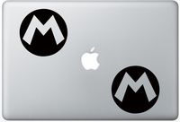 Mario M Super ArcDecals78600857 Set Of Two (2x) , Decal , Sticker , Laptop , Ipad , Car , Truck