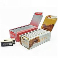 2 Boxes Moon Combo Wood Pulp + Unbleached Tobacco Rolling Papers 70 * 36mm 5000 Leaves 100 booklets