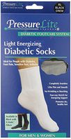 Activa Pressure Lite Light Energizing Diabetic Crew Socks, Black, X-Large