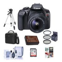 Canon EOS Rebel T6 Digital SLR Camera Kit with EF-S 18-55mm f/3.5-5.6 is II Lens - Bundle with Holster Case, 32GB U3 SDHC Card, Cleaning Kit, Spare Battery, 58mm Filter Kit, Tripod, Software Package