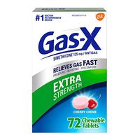 Gas X Chewable Extra Strength Tablets for Fast Gas and Bloating Relief, Cherry Flavor, 72 Count