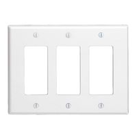 Leviton 80611-W 3-Gang Decora/GFCI Device Decora Wallplate, White