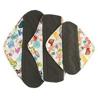 Ecurson Foldable Portable Reusable Bamboo Cloth Washable Menstrual Pad Mama Sanitary Towel Pad (M, Multi-Color)