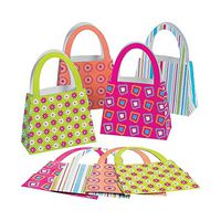 Fun Express - Purse Bags - Party Supplies - Bags - Paper Gift W & Handles - 12 Pieces
