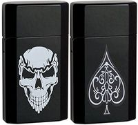 Genuine Ronson JetLite JetLite Skull & Spade Black Torch Lighter Set 43533 43534