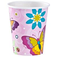 Hanna K. Signature Collection 24 Count Birthday Butterfly Hot/Cold Paper Cup, 9-Ounce