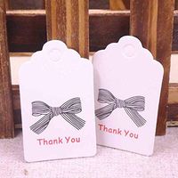 OBELLA BOUTIQUE wholesale scallop 35cm white paper gift tag 100pcs per lot thank you my darling hang tag for wedding/candy/box/gift decoration