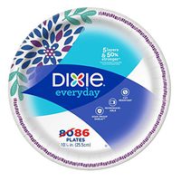 Dixie Everyday Paper Plates, 10 1/16", 86 count, Dinner Size Printed Disposable Plates