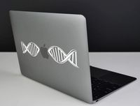 Die-Cut Decal Sticker DNA Biology Compatible with MacBook Laptop Car Window (White)