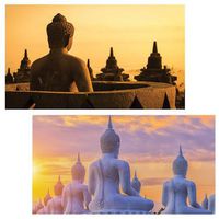 World Buyers Decorative Matches, Sunset Buddha,Set of 2 Matchboxes